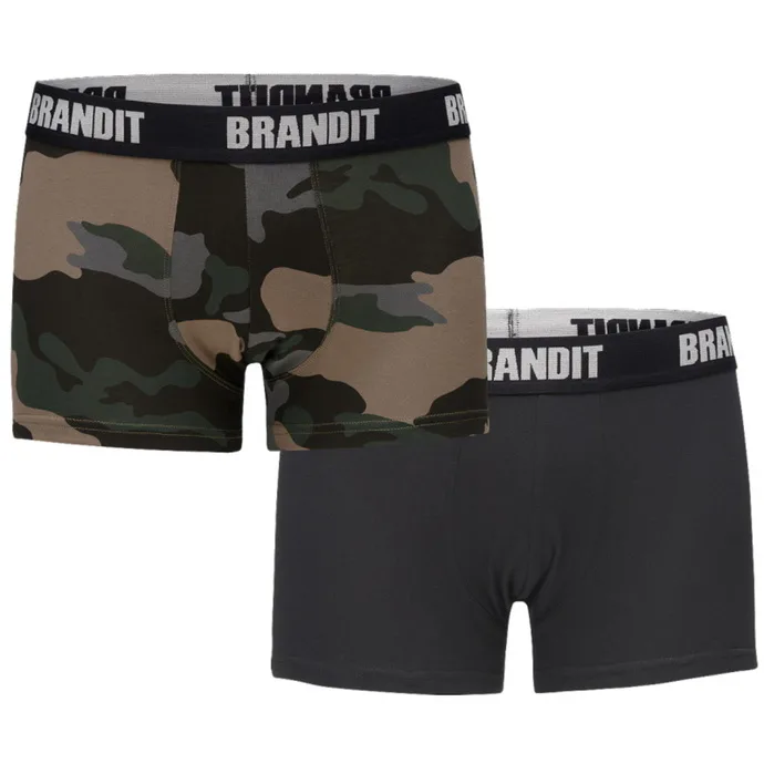 boxerky pánské (set 2 kusů) BRANDIT - 4501-dk.camo+black S